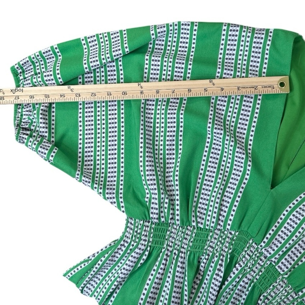 Taylor Printed V Neck Short‎ Sleeve Smocked Waist Ruffle Hemmed Dress Size 6 - Picture 5 of 8